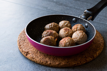 Plain Meatballs Served with Pan