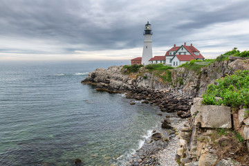 Fototapeta na wymiar Portland Lighthouse in Cape Elizabeth, Maine, USA