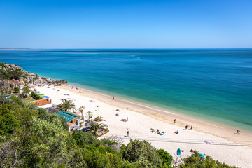 Fototapeta na wymiar Beautiful day in Galapinhos Beach in Arrábida National Park in Portugal