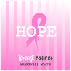 Breast cancer awareness vector ads poster. Hope