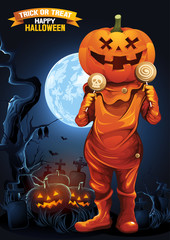 Halloween, Ghost, treat or trick, Vector illustration, Vertical Poster, you can place relevant content on the area, show good color RGB COLOR MODE.