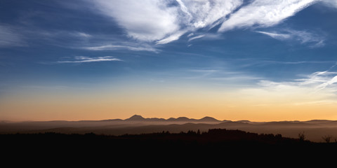 French volcanos at sunset