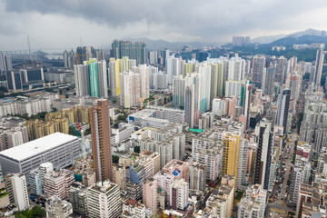 Fototapeta premium Aerial view of Hong Kong city