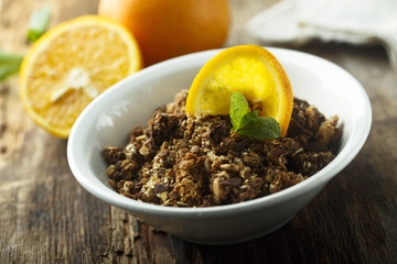 Homemade orange granola