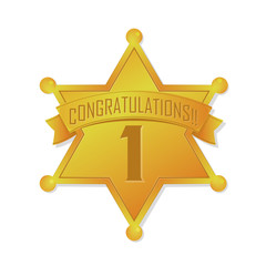 ranking medal icon / gold ( sheriff badge)