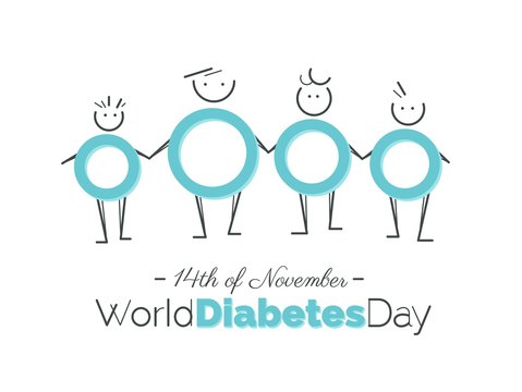 14th of November world diabetes day awareness poster. Vector illustration