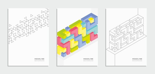 Geometric abstract brochure, flyer. Corporate identity.