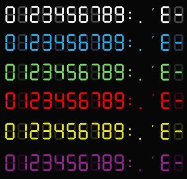 set of calculator digital numbers. electronic figures. LCD digital number. clock digital. calculator liquid crystal digital numbers on background.