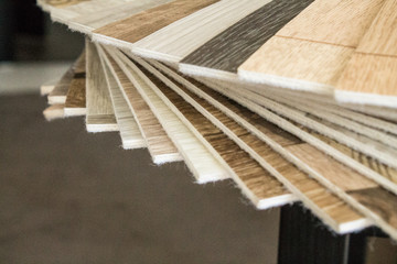 Samples of semi-commercial linoleum and household for private homes and apartments