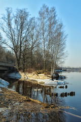 Spring view of the Neva river.