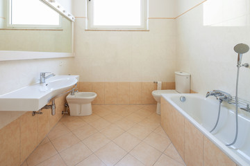 Bright bathroom with tiles