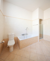 Bright bathroom with tiles
