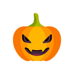 Vector illustration of a Halloween pumpkin isolated on white background. Halloween design element