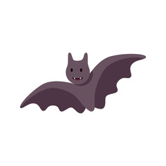 Vector illustration of a bat isolated on white background. Halloween design element