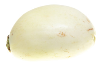 Ripe white eggplant isolated on white background