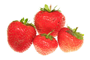 Ripe red strawberry on a white background