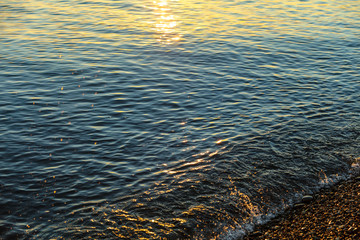 Rays of sunset on the black sea