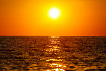 Rays of sunset on the black sea