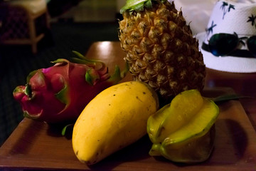 Naklejka na ściany i meble fresh fruits on the table