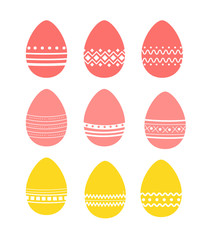 set of Easter eggs with various patterns