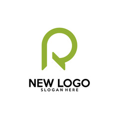 Initial R logo design vector, R P logo template