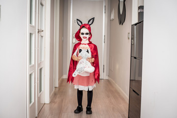 beautiful little girl dressed up for Halloween