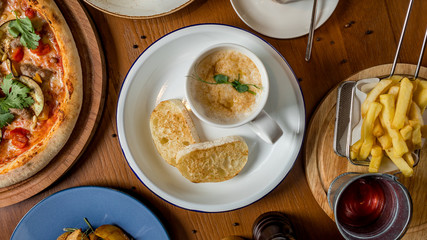 Mushroom cream soup cappuccino