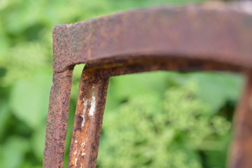 window with rust and oxidation