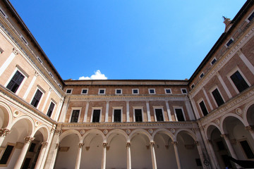 Fototapeta na wymiar Urbino, Italy, ducal palace, ancient and historical medieval city