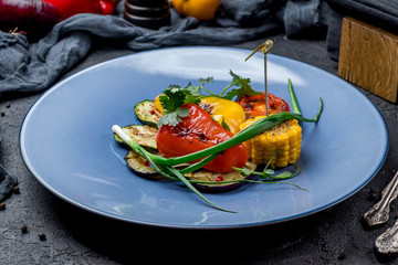grilled vegetables on a plate