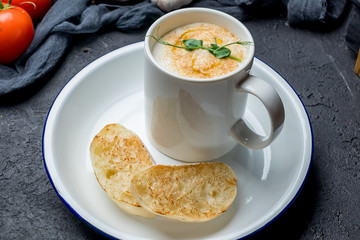 Mushroom cream soup cappuccino