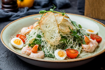 salad caesar with shrimps