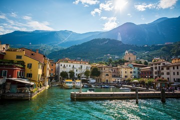Malcesine town on the eastern shore of Lake Garda