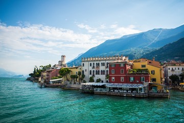 Malcesine town on the eastern shore of Lake Garda