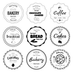Obraz premium Set of 9 circle bakery labels