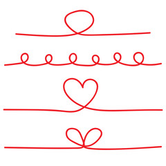 red string ribbons set icon- vector illustration