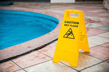 Wet floor yellow precaution information