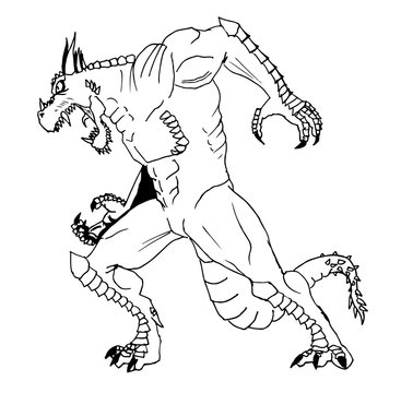 disegno fantasy di un rettile mostruoso