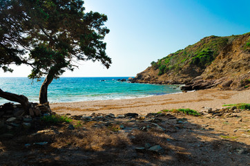 Fototapeta na wymiar Beach Kedros on the aegean island Samos 