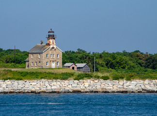 Plum Island Light is located on the western end of Plum Island, which lies east of Orient Point...
