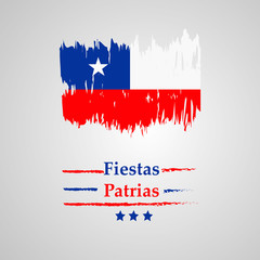 illustration of elements of Chile's National Independence Day Fiestas Patrias background