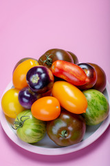 Multicolored assortment of French fresh ripe tomatoes