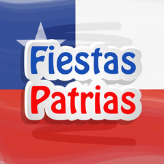 illustration of elements of Chile's National Independence Day Fiestas Patrias background