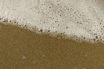 sea foam on the sand
