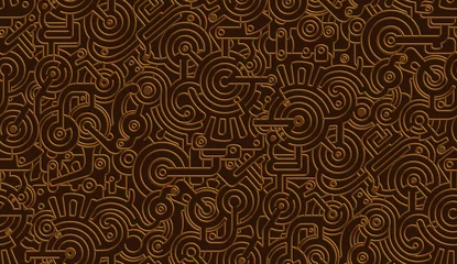 Wallpaper murals Industrial style Seamless Vector Mechanical Pattern Texture. Isolated. Steampunk. Metallic. Bronze,Copper