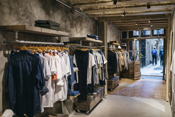 Interior of a modern menswear shop