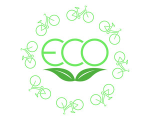 Logo eco bicycles - vector 