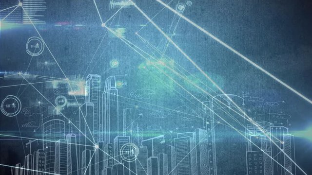 Digital generated video of interface screen 4k