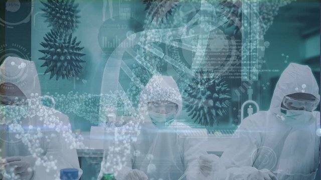 Digital composite video of scientist experimenting 4k