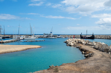 Fototapeta na wymiar View of the marina San Miguel. Tenerife South, Canary Islands, Spain. 
